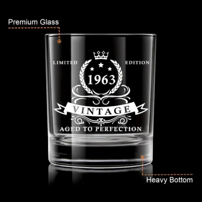 1963 Birthday Whiskey glass gift