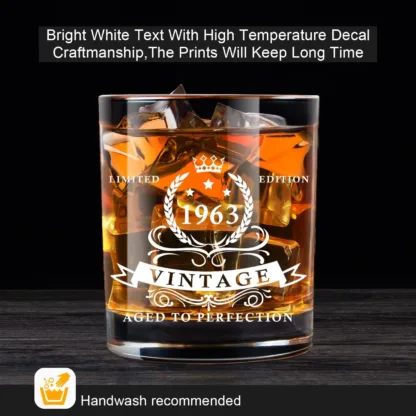1963 Birthday Whiskey glass gift